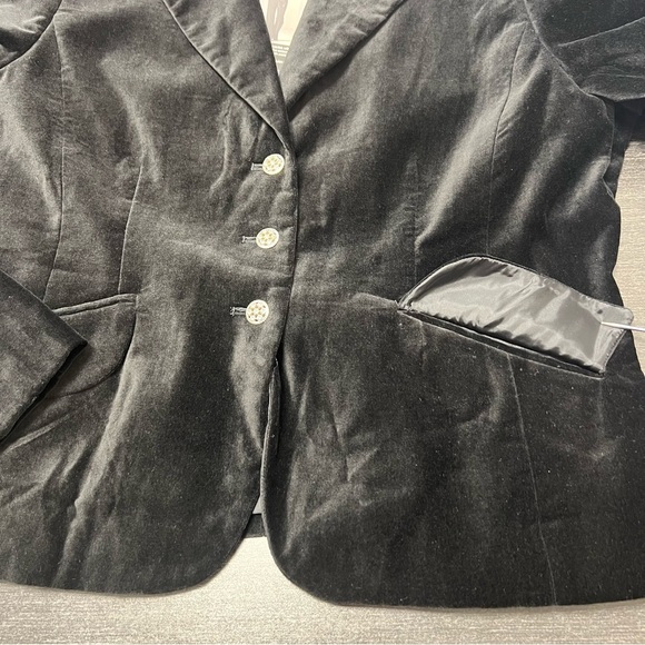 Vtg Y2K Black Velvet Whimsigoth Steampunk Vamp Blazer Jacket Corp Goth Size: 14 - Picture 10 of 16